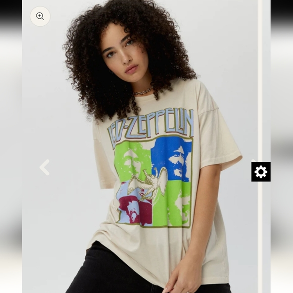 REVOLVE DAYDREAMER Led Zeppelin Four Square Merch Tee, Dirty White NWT, Size S - Picture 3 of 16